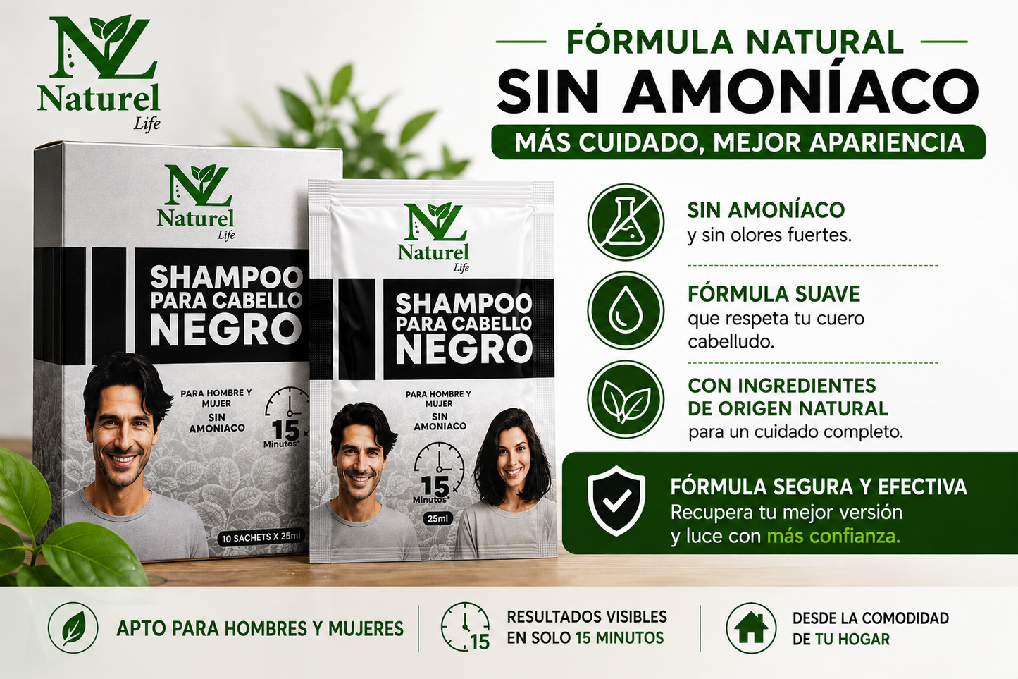 Shampoo Anticanas Negro Naturel